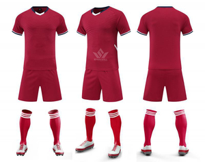 Conjunto de Uniforme de Fútbol Personalizado para Hombre, Color Azul Verde, Cuello en V, Manga Corta, Poliéster Transpirable que Absorbe la Humedad - Product Image 4