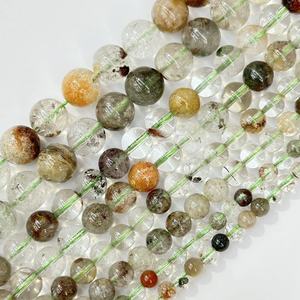 Perles Rondes en Cristal de Quartz Fantôme Rutilé Vert de la Marque Tactful pour la Fabrication de Bijoux, Vente en Gros, 4mm 6mm 8mm 10mm 12mm - Product Image 3