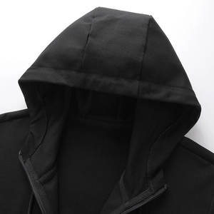 Sweat-shirts à fermeture éclair pour hommes en polyester/coton, coupe classique, tissu polaire 300 GSM, couleur unie, respirant, séchage rapide, pour l'hiver - Product Image 5