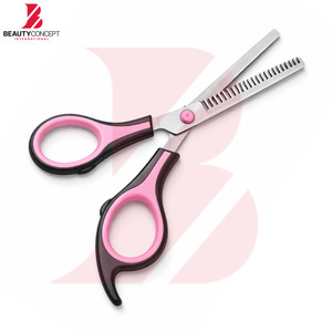 Tijeras de Adelgazamiento con Mango de Plástico Negro y Detalles Rosados, Tijeras Profesionales para el Cabello para Mujeres, Estilistas de Salón y Barberos - Product Image 5