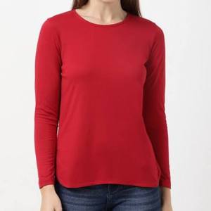 Camiseta Básica Informal de Cuello Redondo y Manga Larga para Mujer, de Algodón Suave de Secado Rápido - Product Image 1