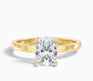 Cushion Cut Moissanite <b>Ring</b> 925 Sterling <b>Silver</b> White Gold Plated Classic <b>Solitaire</b> Engagement Wedding <b>Ring</b> - Product Image 1