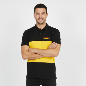 T-shirt décontracté d'été pour homme à manches courtes, 100 % coton tricoté, bicolore, séchage rapide, logo personnalisé, anti-boulochage, streetwear, avec poche - Product Image 4