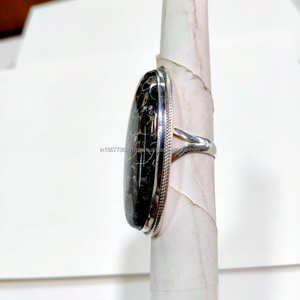 Joyería de Plata de Ley 925, anillo rectangular, anillo de cabujón, anillo de mujer, regalo para ella - Product Image 2