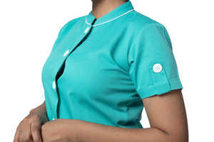 Conjunto de Uniforme Médico OEM Unisex de Spandex Elástico con Camiseta de Manga Corta con Cuello en V y Pantalones Cargo Jogger para Hospital, Salón de Belleza - Product Image 3