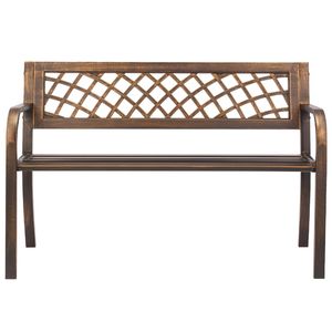 Panca da Esterno in Acciaio al Carbonio da 46 Pollici con Schienale in Rete PVC e Braccioli con Bordi Arrotondati, Resistente alle Intemperie - Product Image 1