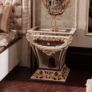 Juego de Dormitorio de Lujo Estilo Mandarín Oriental, Clásico, Tallado en Oro, Cama Tapizada con Mechones, Muebles de Estilo Europeo Real - Product Image 4