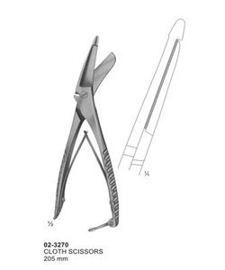 Tijeras para Tela de 205 mm, Acero Inoxidable, Tijeras Quirúrgicas para Cortar Tela, Instrumento Médico Reutilizable para Uso Hospitalario - Product Image 1