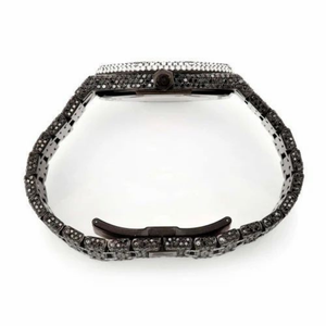 Reloj de Lujo con Incrustaciones de Moissanita Negra, Estilo Diamante, Acero Inoxidable, Resistente al Agua, Estilo Hip Hop, Fabricante y Proveedor - Product Image 4