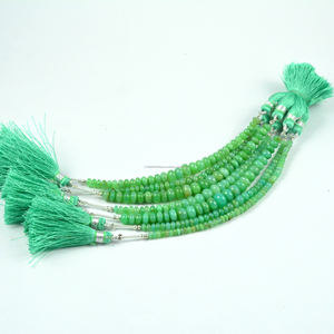 Chrysoprase africaine naturelle de qualité supérieure en forme de rondelle lisse brin de perles de pierres précieuses pour la fabrication de bijoux cadeaux de meilleure qualité - Product Image 5