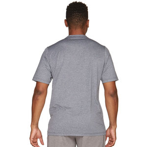 T-shirt en coton uni à manches courtes et col rond pour homme, coupe classique, jersey tricoté, teinture unie jaune - Product Image 6