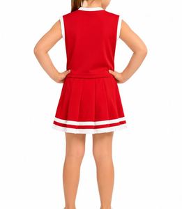 Uniformes de Animadoras para Niñas al por Mayor, Estampados por Transferencia Térmica, Top Corto y Pantalones Cortos, Servicio OEM - Product Image 2