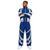 Ensemble 2 pièces slim fit : veste zippée et pantalon, hiver, respirant, polyester/nylon, imprimé par sublimation, épaules tombantes, poids lourd