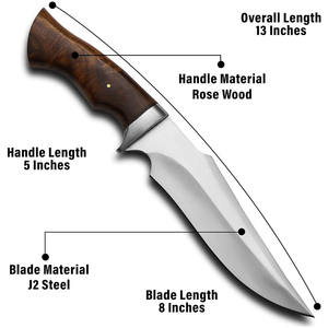 Couteau de chasse multifonctionnel en acier inoxydable J2 de qualité supérieure, robuste, pour la vente en gros - Product Image 5