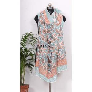 Pareo/Sarong de playa para mujer 100% algodón con estampado a mano, cómodo pareo/sarong para chicas con pañuelo ligero para cubrirse. - Product Image 5