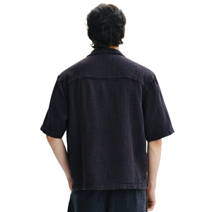 Camisa informal de muselina para hombre, corte relajado, manga corta, ligera, transpirable, con botones, para verano, vacaciones, playa, uso diario. - Product Image 2