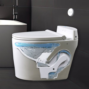 Inodoro Digital [TREVI] ALB-DT100R con Sensor de Asiento y Descarga Automática, Sin Tanque, Doble Descarga, Ahorro de Agua, Moderno, Alargado, para Uso Público - Product Image 3