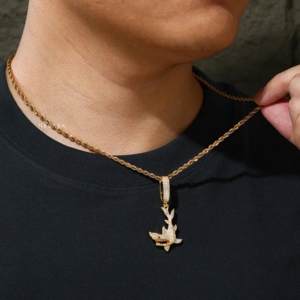 Pendentif Requin Moissanite Iced Out - Fabriqué en Argent Sterling 925, Pendentif Animal en Moissanite, Pendentif Poisson en Moissanite - Product Image 6