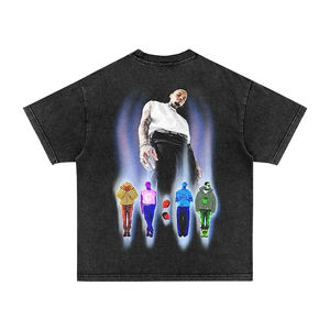 Camisetas Personalizadas para Hombre al por Mayor, Mezcla de Poliéster/Algodón, Corte Holgado, Cuello Redondo, Manga Corta, Impresión Serigráfica, Estilo Casual - Product Image 1