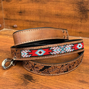 สายจูงสุนัขทำจากหนังแท้พร้อมคลิปหนีบลูกปัดโลหะสำหรับฝึกสุนัขเดินซัพพลายเออร์สัตว์เลี้ยง - Product Image 3