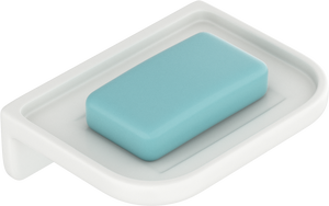 Porte-savon double grand format carré avec support mural, double couche, en verre et métal, robuste, pour salle de bain - Product Image 3