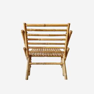 Wholesale Boho Bamboo <b>Folding</b> Chair Solid Back Stable Frame Durable Natural Seating for Indoor Outdoor Furniture OEM ODM - Product Image 4