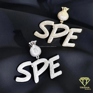 Custom SPE Letter Pendant With <b>Money</b> Bag Charm 925 Sterling Silver Moissanite Diamond Iced Out Hip Hop Jewelry - Product Image 4