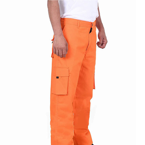 Pantalones Cargo Casuales para Hombre, Color Naranja, Múltiples Bolsillos, Cintura Elástica, Tela de Lona Transpirable, Estilo Primavera - Product Image 3