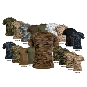 Camiseta de Manga Corta con Cuello Redondo y Diseño de Camuflaje Personalizado, Transpirable, de Secado Rápido y Ligera para Entrenamiento - Product Image 1