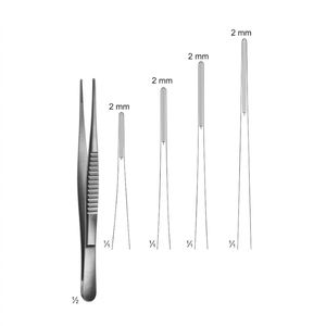 Pinzas DeBakey Atraumáticas de 2 mm, 200 mm |   Instrumento Quirúrgico de Acero Inoxidable de Primera Calidad, Clase I - Product Image 1