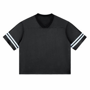 Camiseta de manga corta retro con diseño calado, a rayas y con contraste, de 250 gramos, la más vendida y personalizable. - Product Image 1