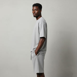Conjunto Casual de Verano para Hombre, Camiseta y Pantalones Cortos de Algodón, con Logotipo Personalizado Impreso y Bordado, Ropa Urbana de Moda - Product Image 2