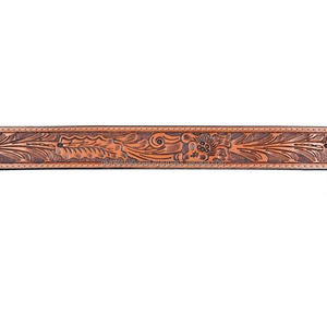 Cinturón de herramientas de cuero occidental para hombre con diseño de hoja tallada a mano de moda con hebilla de latón antiguo grabada floral en todos los tamaños - Product Image 6