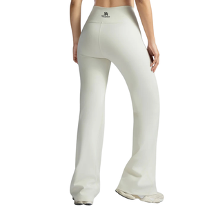 Ensemble de vêtements de sport blancs pour femmes, haut court et leggings évasés, pour yoga, gym, fitness, vêtements de sport, vente en gros, fabricant OEM - Product Image 5