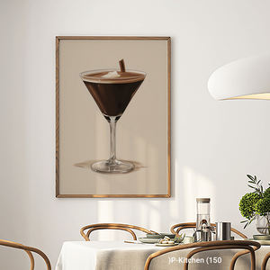 Décoration murale festive, affiche élégante avec illustration minimaliste d'un verre à martini, décoration murale moderne pour bar - Product Image 2