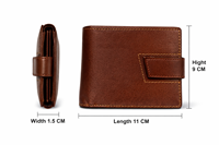 Dompet Kulit Asli Premium WRIZA untuk Pria |   Dompet Cokelat Terbuka dengan Perlindungan RFID, Banyak Slot Kartu, Jendela ID, Benggala Barat