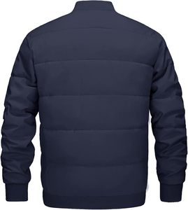 Chaqueta de bombardero de invierno personalizada para hombre, acolchada, con cremallera completa, a prueba de viento, abrigo cálido, chaqueta deportiva informal de trabajo - Product Image 4