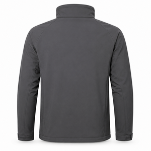Custom Logo Mens Soft Shell <b>Jacket</b> Water Resistant Full Zipper High Neck Adjustable Cuffs Hiking Workwear Wholesale Supplier OEM - Product Image 3