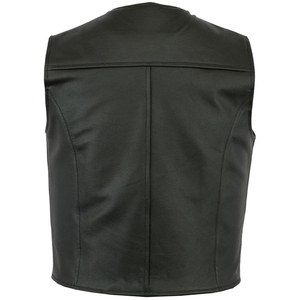 Men's Plus Size Moto Biker Vest V-Neck Solid Color Zipper Pocket Outerwear Regular Length Single Breasted Polyester - Product Image 2