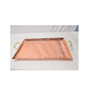 100% Handmade Copper Dinner <b>Tray</b> Hotel Breakfast Food Serving <b>Tray</b> Home Storage <b>Tray</b> Wholesale Supply - Product Image 6