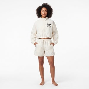 Ensemble survêtement coupe-vent deux pièces personnalisé pour femme, veste à capuche zippée et short - Product Image 1