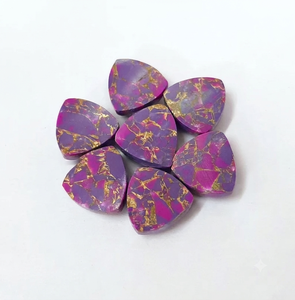 Cabochon en forme de trion de cuivre turquoise violet, pierre précieuse en vrac pour la fabrication de bijoux - Product Image 3