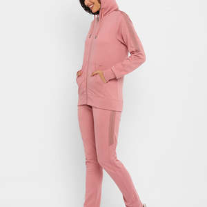 Conjunto de Sudadera con Capucha y Pantalones de Forro Polar Ecológico para Mujer, Dos Piezas Casuales, Tela Suave, Corte Regular, Atuendo Diario para la Calle - Product Image 2