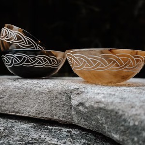 Handmade Horn Bowls With Carved Traditional Pattern Polished Natural Color Tableware For <b>Gifting</b> - Product Image 5