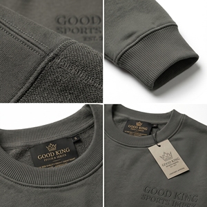 เสื้อสเวตเชิ้ตผู้ชายทรงปกติ คอกลม ผ้าฝ้ายฟลีซ 440 กรัม ถักทอสำหรับฤดูหนาว ขายส่ง ปักโลโก้ สวมหัว สไตล์ลำลอง - Product Image 3