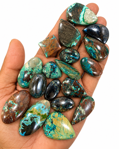 Azurite verte naturelle, cabochon ovale, pierre précieuse en vrac |   Pierre polie pour la création de bijoux |   Fournisseur en gros de produits en vrac - Product Image 4