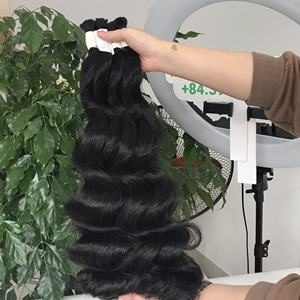 Cabello humano ondulado a granel, Color rubio, embalaje de cabello virgen, suave y sedoso, precio al por mayor - Product Image 3