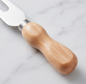 Ensemble de couteaux à fromage de luxe en acier inoxydable, fabriqués à la main, avec manches en bois et support, idéal pour les plateaux à fromage et les outils de cuisine - Product Image 2