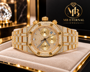 นาฬิกาข้อมือผู้ชาย MB ETERNAL Luxury รุ่น Octagon Diamond ขนาด 42 มม. ตัวเรือนทองเหลืองสีเหลือง สายสแตนเลส กระจกแซฟไฟร์ กลไก Citizen หน้าปัดอนาล็อก - Product Image 1