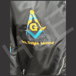 Veste coupe-vent maçonnique brodée sur mesure, veste noire légère à fermeture éclair intégrale avec logo personnalisé - Product Image 5
